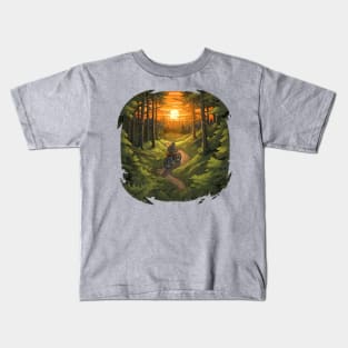 Motorcycle on a Winding Trail Kids T-Shirt